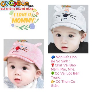 [Free Ship + Hoàn Xu] Nón Kết Cho Bé Hình Tai Chuột Thun Mềm Mại Co Giãn Có 2 Màu