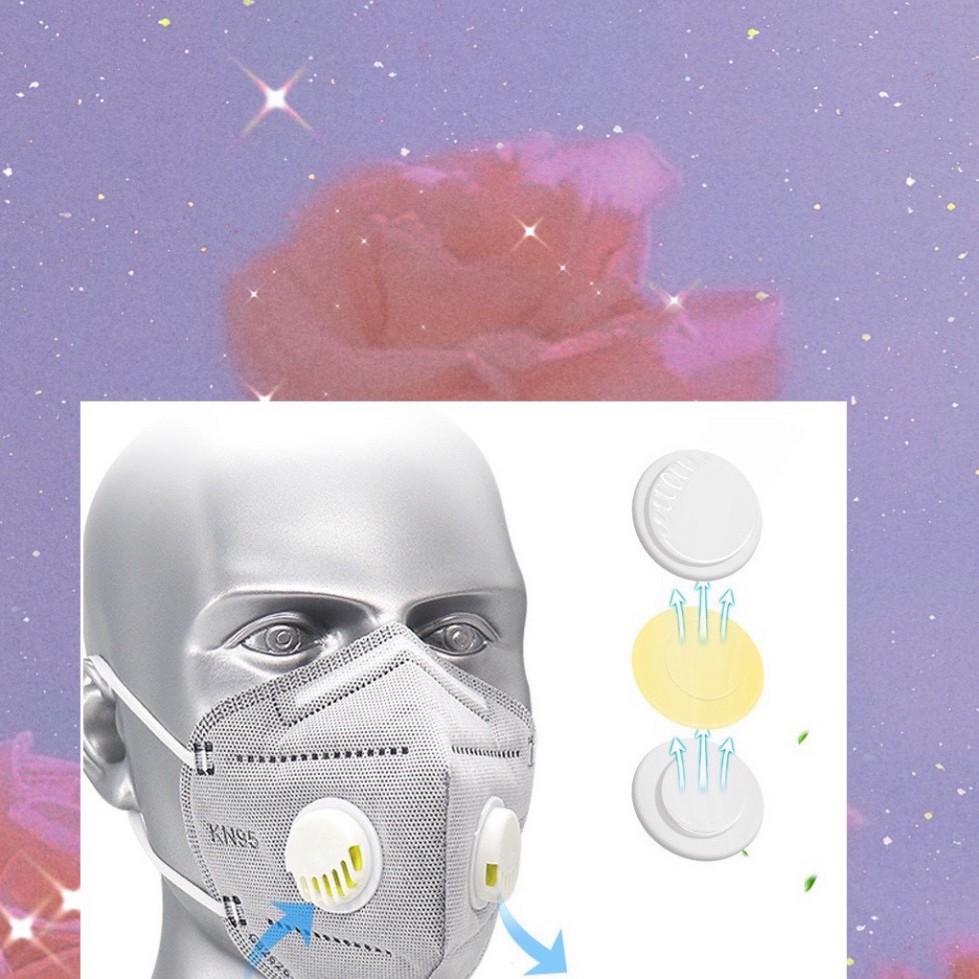 Khẩu Trang KN95 Có Van Thở 6 Lớp Than Hoạt Tính Chống Bụi Mịn - Lẻ 1 Chiếc (KT01)