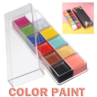 Bộ bảng trang điểm chuyên nghiệp vẽ tranh cơ thể mặt 12 màu Bộ trang điểm sân khấu dầu