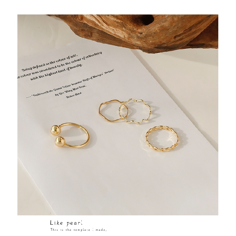 mochashu Set 3 Nhẫn Kim Loại Đính Hạt Ngọc Trai Thời Trang 2023