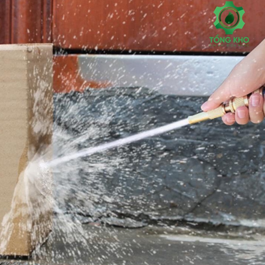 Vòi tưới cây tăng áp - Đầu vòi xịt tăng áp suất nước  (Tặng kèm quai siết) - Tổng kho kim khí điện nước