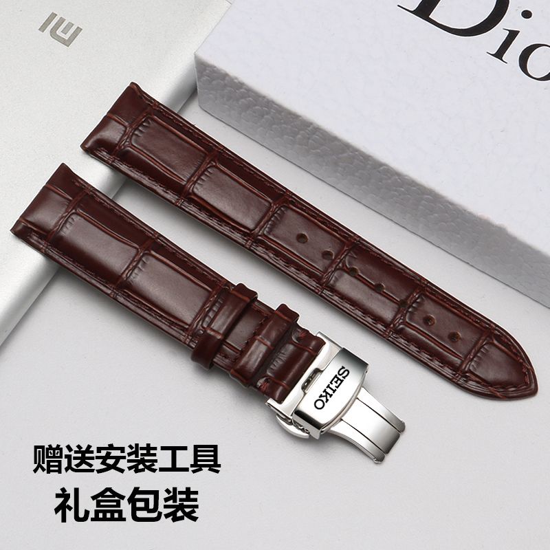 9-11✈Nhật Bản SeiKo / SeiKo No. No. Dây Đeo Đồng Hồ Bằng Da Thật 5 19 / 20mm Thông Dụng Cho Nam Và Nữ