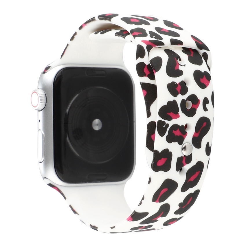 Dây đeo đồng hồ bằng silicon in họa tiết hoạt hình Mickey/Minnie cho Apple watch Series 5 4 3 2 1 40mm 44mm 38mm 42mm