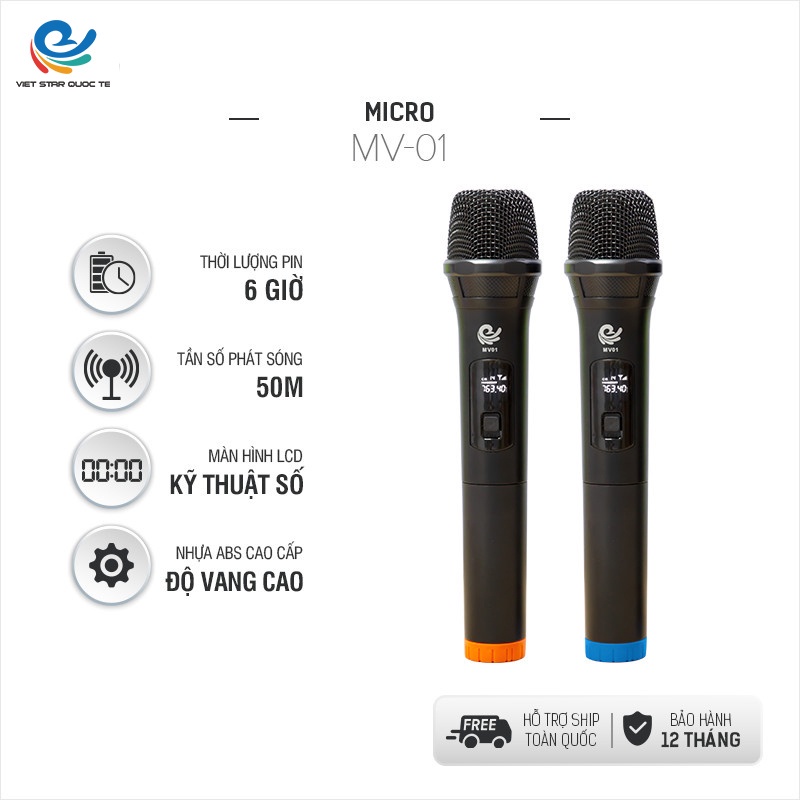 Bộ Micro không dây karaoke chuyên nghiệp ONTEKCO E6S | BEST SOUND U-W301 | V-W108 | W003 | W003A (1 Mic) - BH 12 Tháng