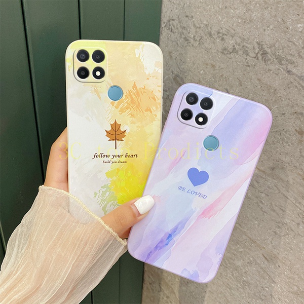 ốp lưng OPPO A15 ốp lưng OPPO A15S Điện Thoại Viền Thẳng Họa Tiết Tranh Sơn Dầu Sáng Tạo
