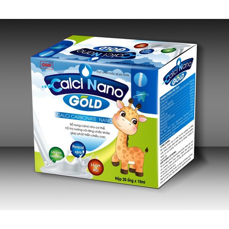 Calci Nano Gold Siro tăng chiều cao cho bé giúp phát triển xương, giảm còi xương - hộp 20 ống