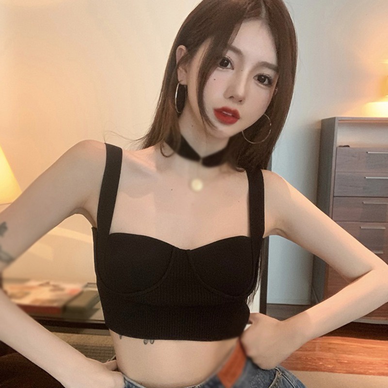 Áo Croptop Dệt Kim Không Tay Thoáng Khí Thoải Mái Thời Trang Mùa Hè Cho Nữ