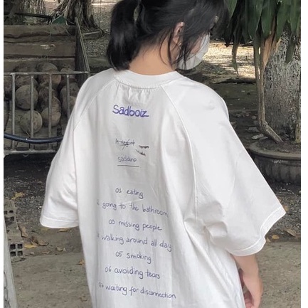 Áo thun nam nữ Sad boiz Saddino, Áo thun tay lỡ form rộng Sadboiz Saddino chất cotton in nổi logo thêu tay SM27