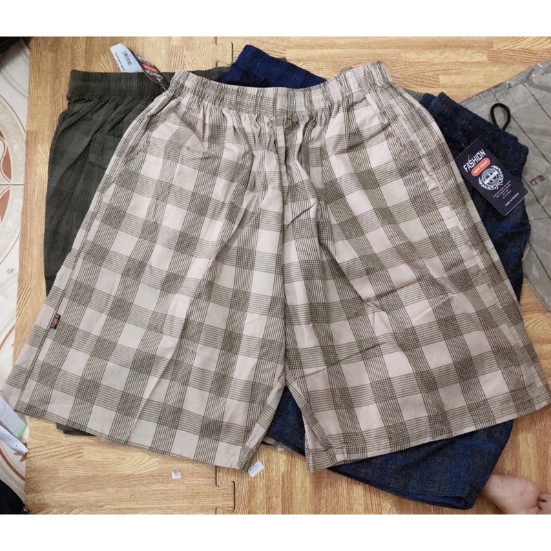 Quần đùi nam mặc nhà kẻ caro to chất mát, mềm. Quần đùi nam size đại 70-95kg.