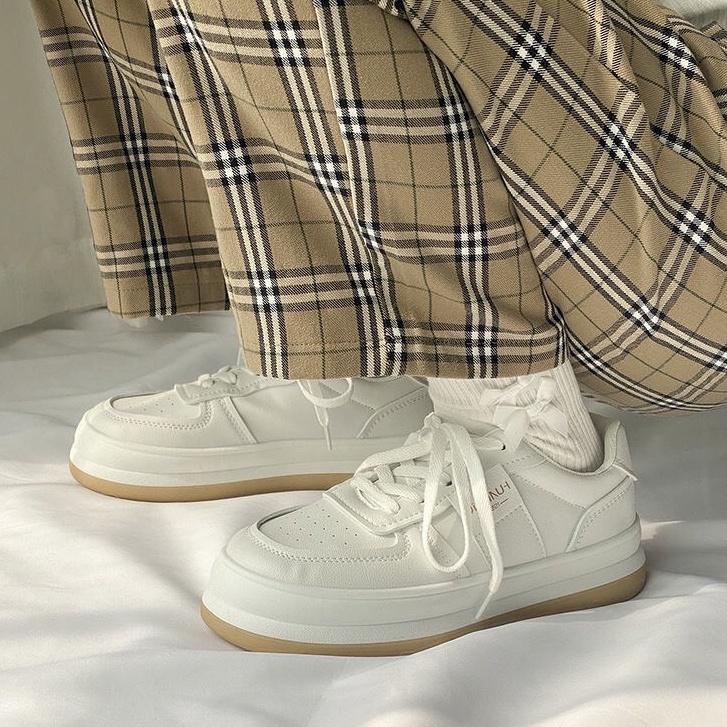 LUNE - GIÀY THỂ THAO HUANQIU AUTH BUỘC DÂY ULZANG giày thể thao trắng sneakers
