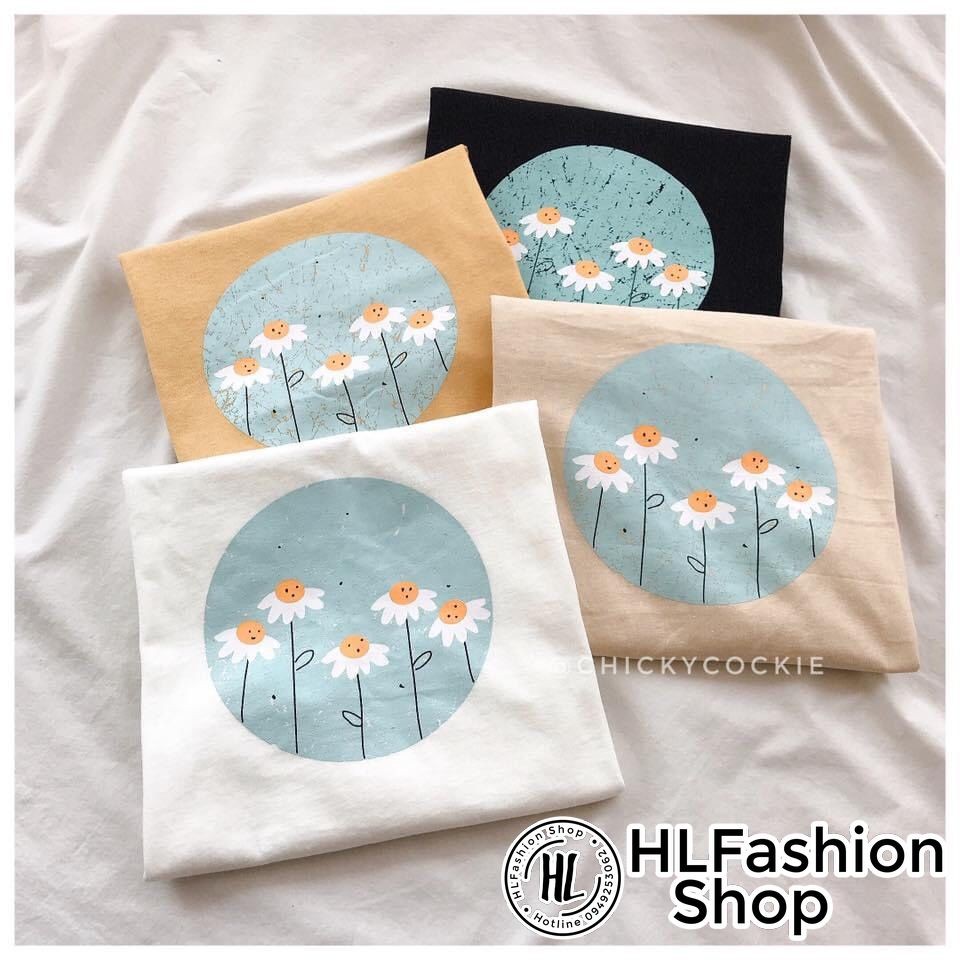 [Mã FAMAYWA giảm 10K đơn 50K] Áo Croptop hoa cúc hình tròn bông hoa cúc nhỏ, áo thun nữ HLFashion | BigBuy360 - bigbuy360.vn