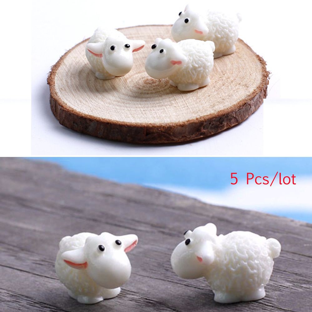 EPOCH Set 5 Chú Cừu Mini 1.5x2cm Bằng Nhựa Resin Dùng Trang Trí Tiểu Cảnh