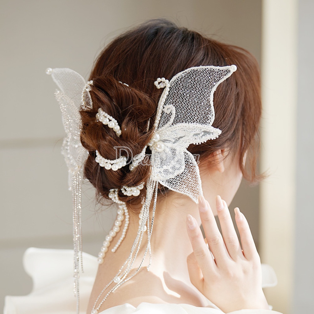 Kẹp Tóc Hình Bướm Thời Trang Cho Cô Dâu