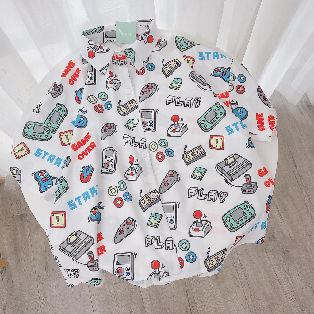 [Mã WASKT304 giảm 15% tối đa 30K đơn 99K] Áo Sơ Mi Họa Tiết_Nhienvintage AA672 | BigBuy360 - bigbuy360.vn