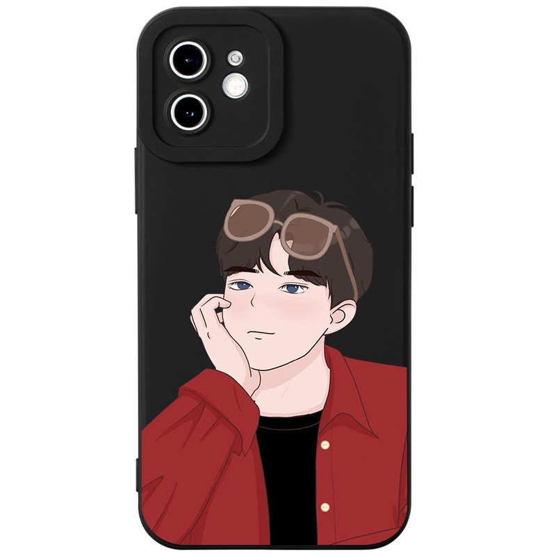Ốp lưng JURSUE hoạt hình cặp đôi dễ thương đẹp cho iPhone 13 12 11 Pro Max SE 2020 X XR XS 8 7 ip 6S 6 Plus Y2018
