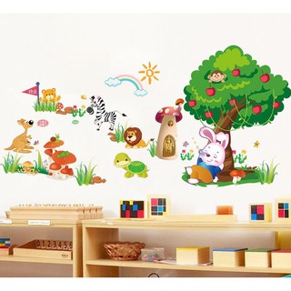 Decal Dán Tường Rùa Và Thỏ