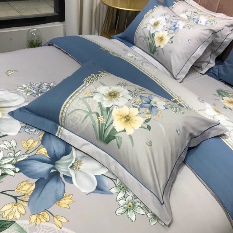 Bộ chăn g và gối cotton living-hoa vàng