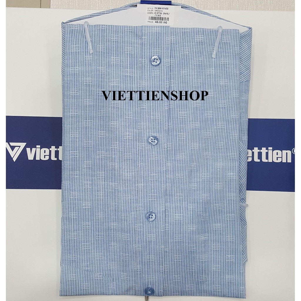 (3964 HVS) ÁO SƠ MI VIỆT TIẾN NGẮN TAY HOA VĂN | BigBuy360 - bigbuy360.vn