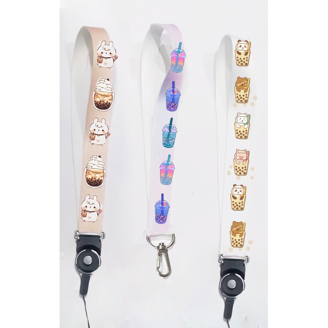 dây strap trà sữa STI32 boba tea hoạt hình dây treo thẻ name tag ngắn cute dễ thương 15cm