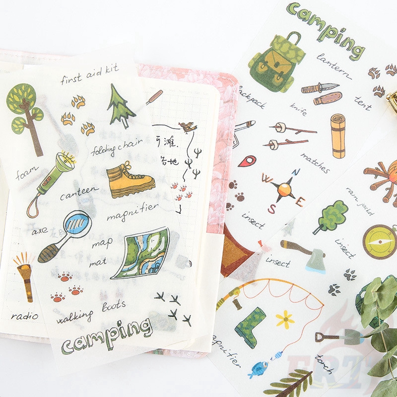 ❉ Outdoor Camping Stickers ❉ 6Sheet/Set DIY Diary Scrapbooking Decals Stickers