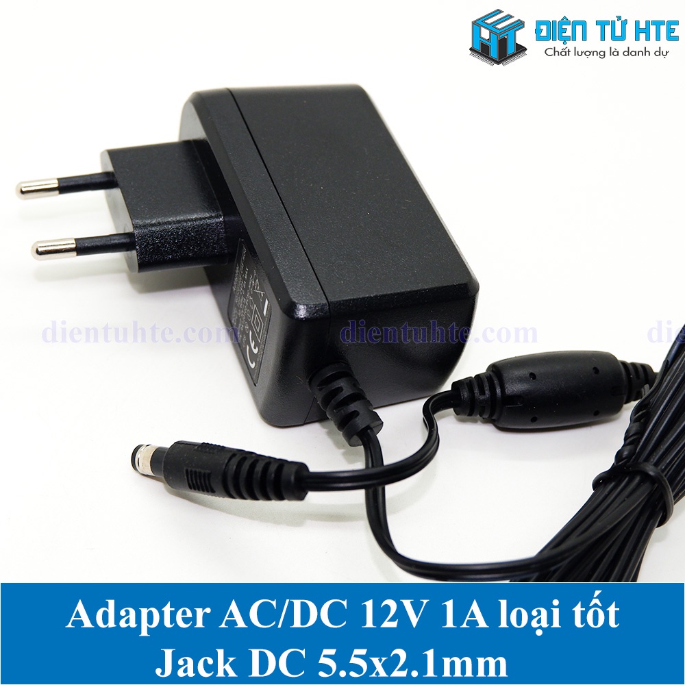 Adapter nguồn AC-DC 12V 1A Jack DC 5.5x2.1mm loại tốt