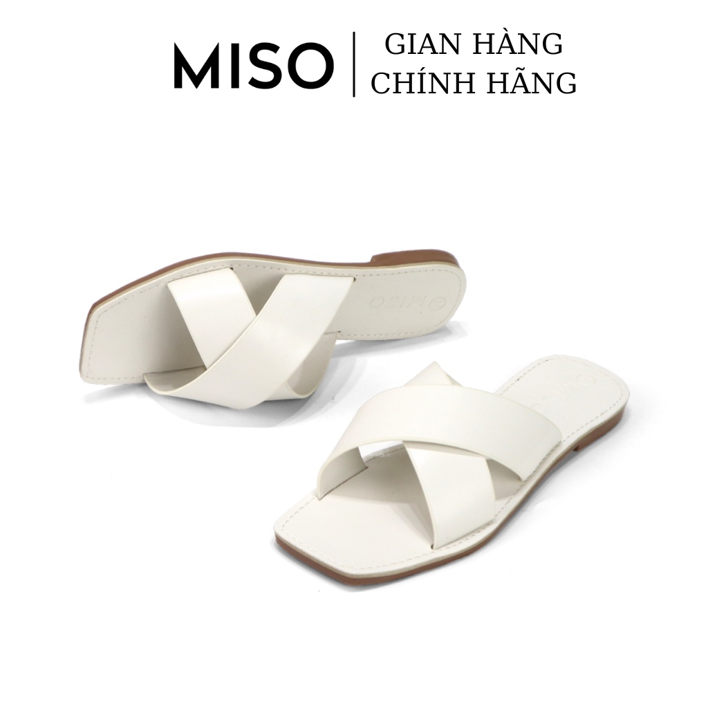 Dép nữ thời trang quai chéo đế bệt basic đi chơi dạo phố MISO M033
