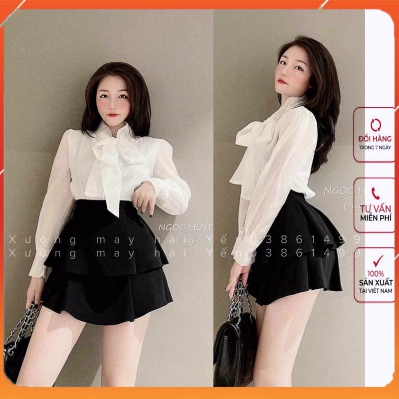 [ Xưởng chuyên sỉ SLL] Chân váy xoè xếp ly 2 tầng