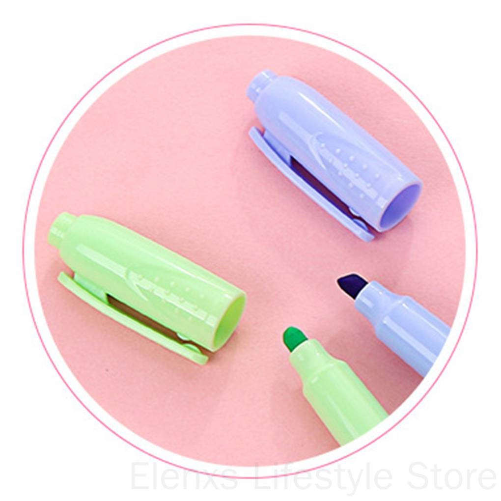 Set 6 bút dạ quang màu kẹp dùng để đánh dấu / ghi chú cho công việc / học tập tiện dụng