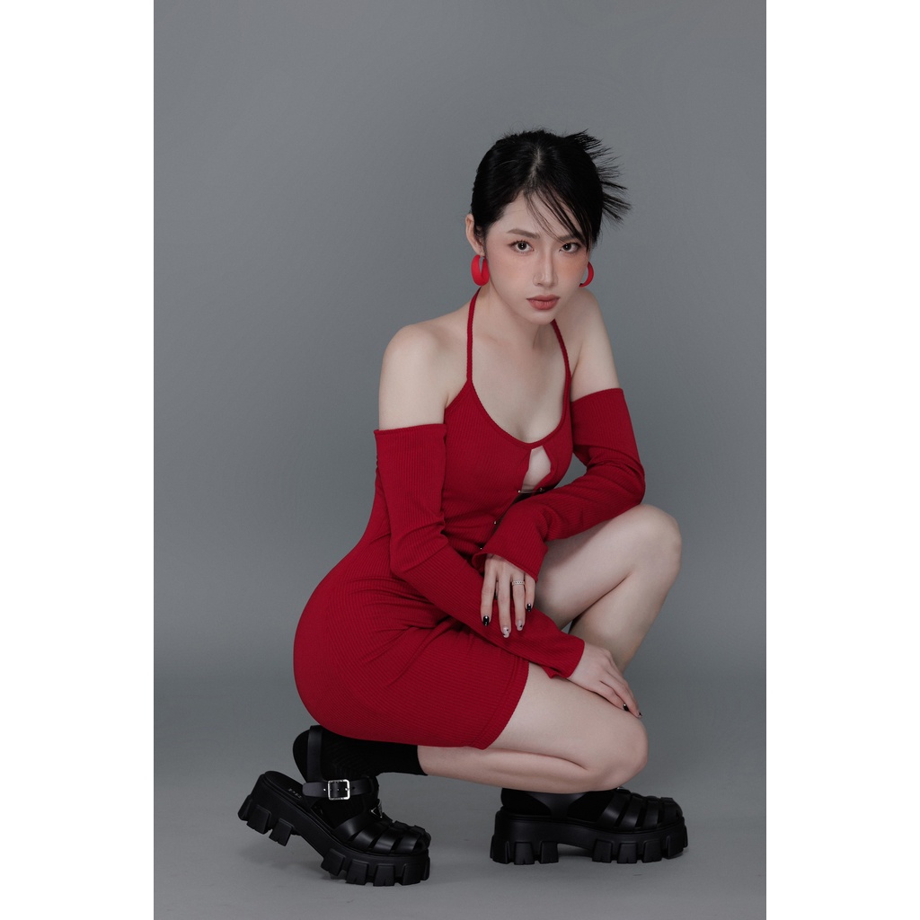 Đầm Váy Body Cá Tính Khoét Ngực - Thun Tay Dài Cut Out Độc Đáo Form Ôm Cơ Thể, Mã SS13 - Thiết Kế Độc Quyền Bởi Seeshe