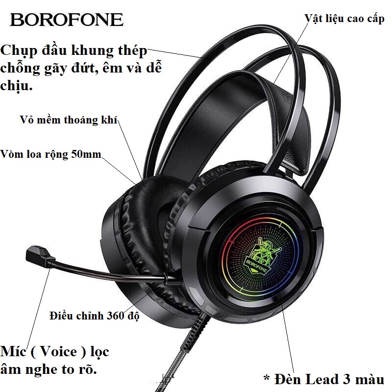 Tai Nghe Máy tính Chụp tai Chơi game có míc Tai Siêu Bass Bo103