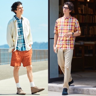 Áo sơ mi nam cộc tay kẻ caro thời trang của Uniqlo