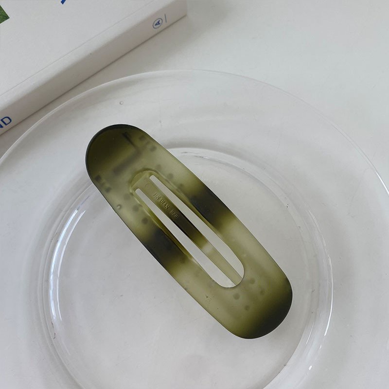 (0224) Kẹp Tóc Nhựa Xanh Rêu Đen Hàn Quốc