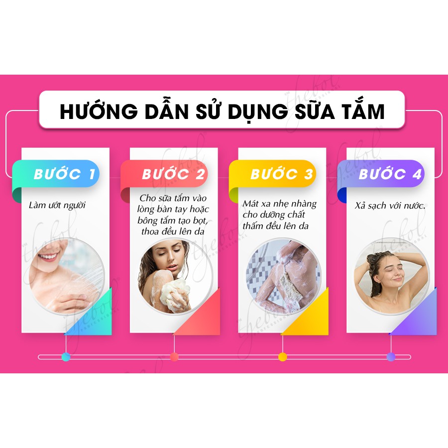 Sữa tắm thảo dược tinh chất ngọc trai, nước hoa Thebol 2 Plus 12 gói x 6g (DÂY)