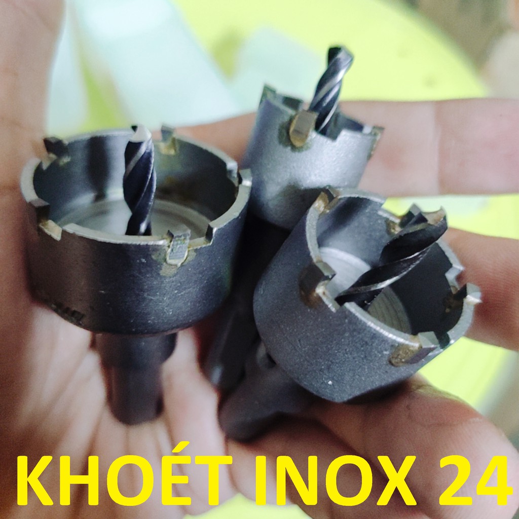 Mũi khoét inox 24 , khoét sắt, nhôm, tôn, đầu hợp kim, mũi khoét kim loại 24mm, hàng phổ thông