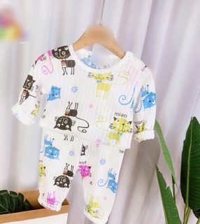 Bộ cotton giấy dài tay cho bé