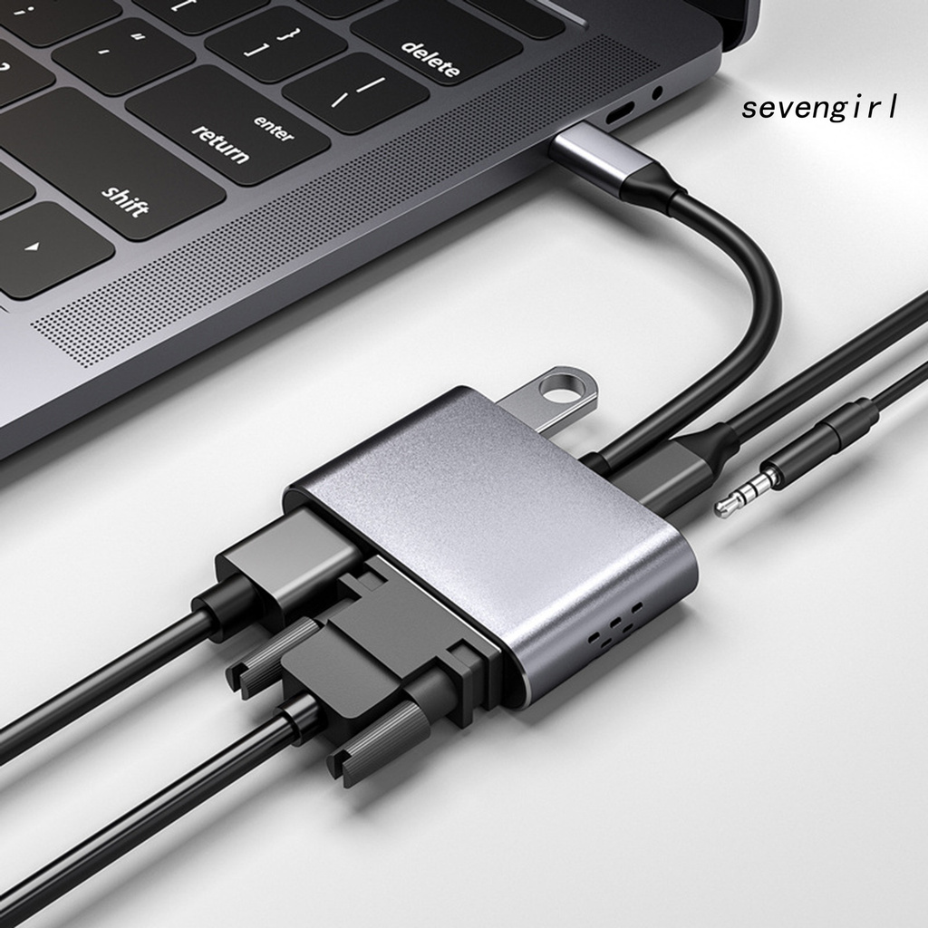 Bộ Chuyển Đổi Sev-5-In-1 Type-C Sang Vga Pd Usb3.0 | BigBuy360 - bigbuy360.vn