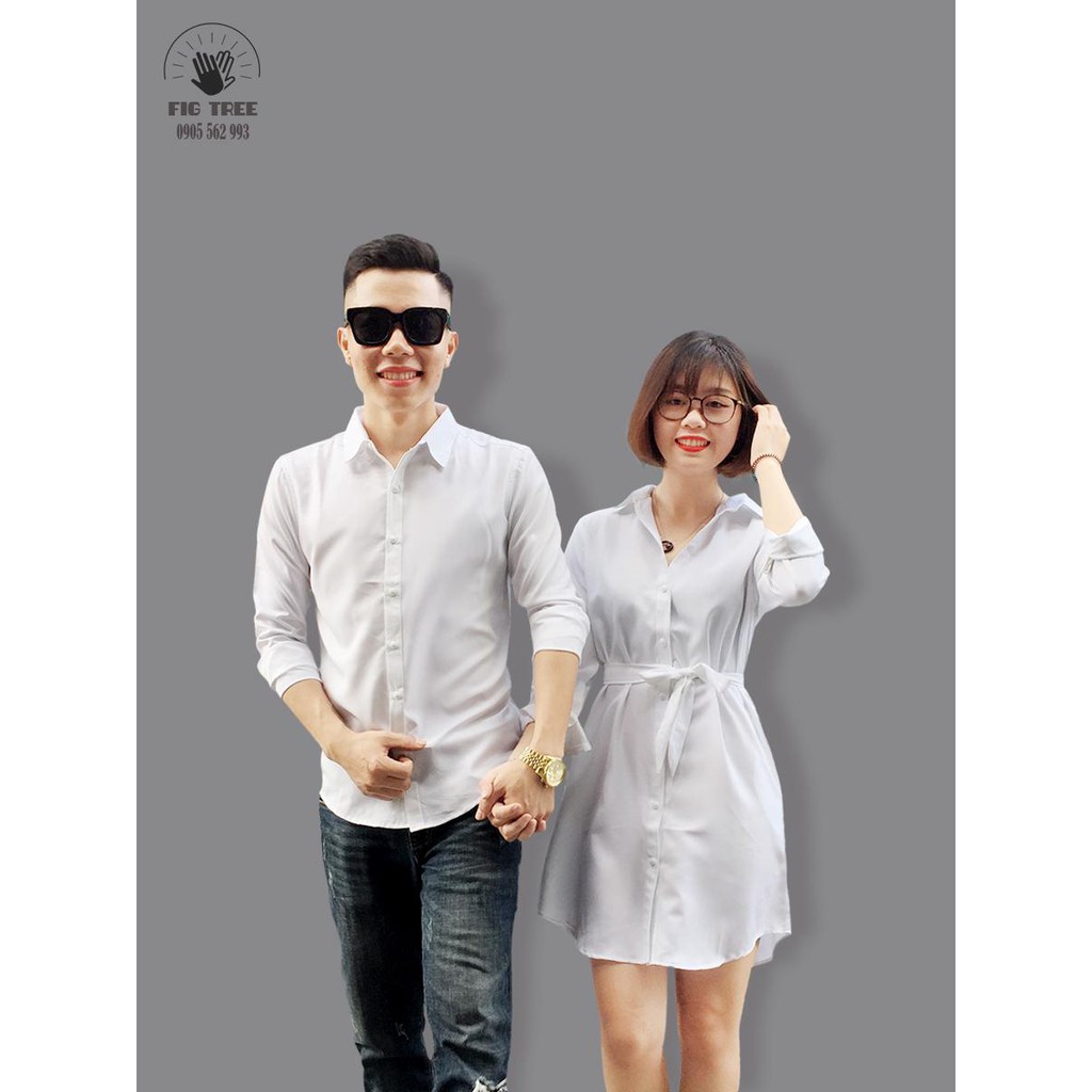 ÁO Đôi (SM+form dài ) trắng tinh khôi cực đẹp.