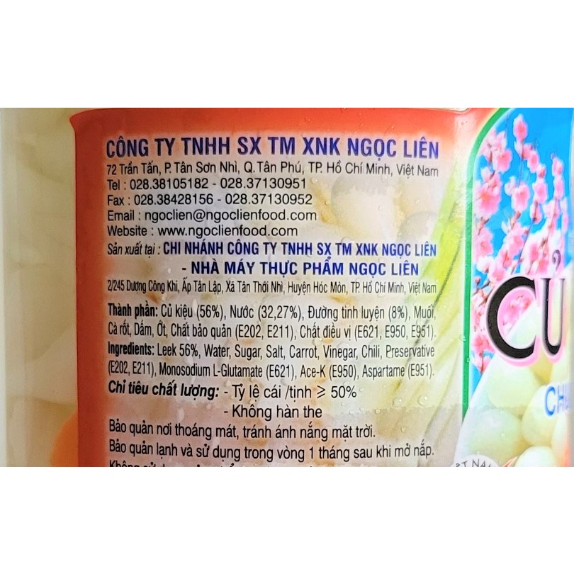 [Lọ 390g] CỦ KIỆU NGÂM CHUA NGỌT [VN] NGỌC LIÊN Pickled Leek