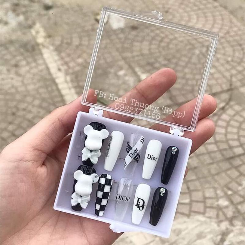 Móng tay giả gấu bearbrick - kèm keo❤ảnh thật cuối bài