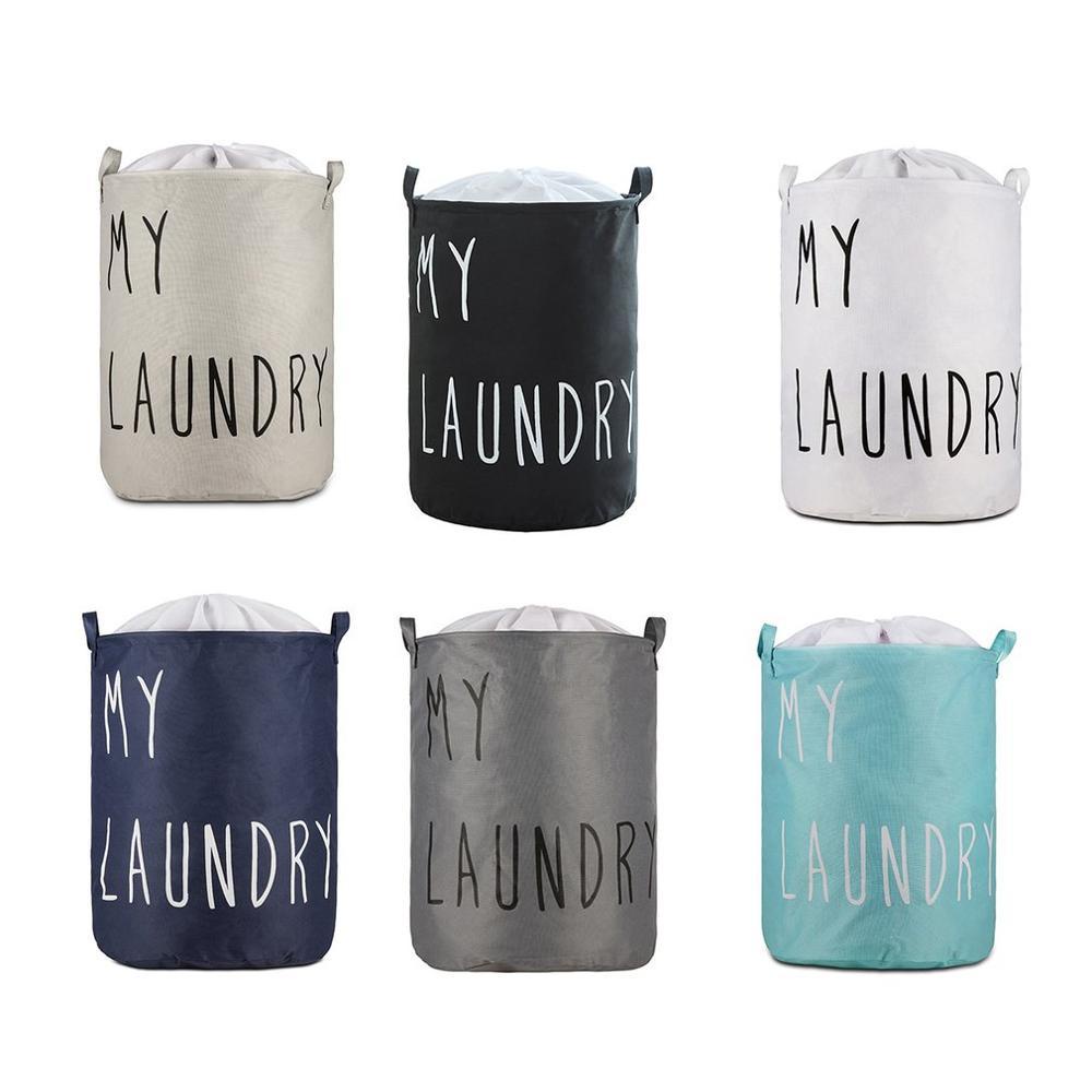 Giỏ Đựng Quần Áo Bẩn Bằng Vải Lanh Cotton Khóa Cài Tròn Tiện Lợi