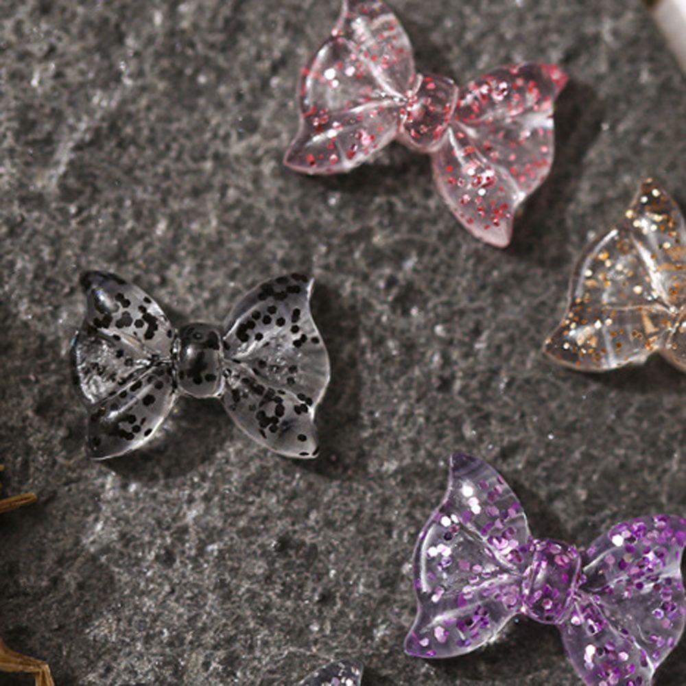 Ruy Băng Nơ Đính Kim Sa Lấp Lánh 3D Thời Trang Trang Trí Móng Tay Cho Nữ