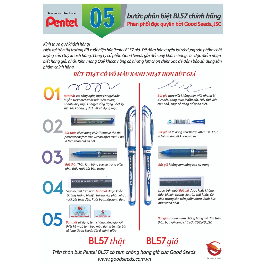 Bút ký nước energel Pentel BL57 ngòi 0.7mm / Bút gel Nhật Bản chính hãng