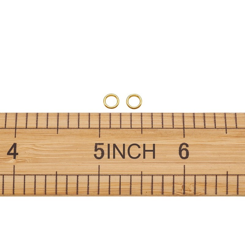 Bộ 100 khoen nối đồ trang sức bằng thép không gỉ mạ vàng 18k 5x0.8mm 3.4mm