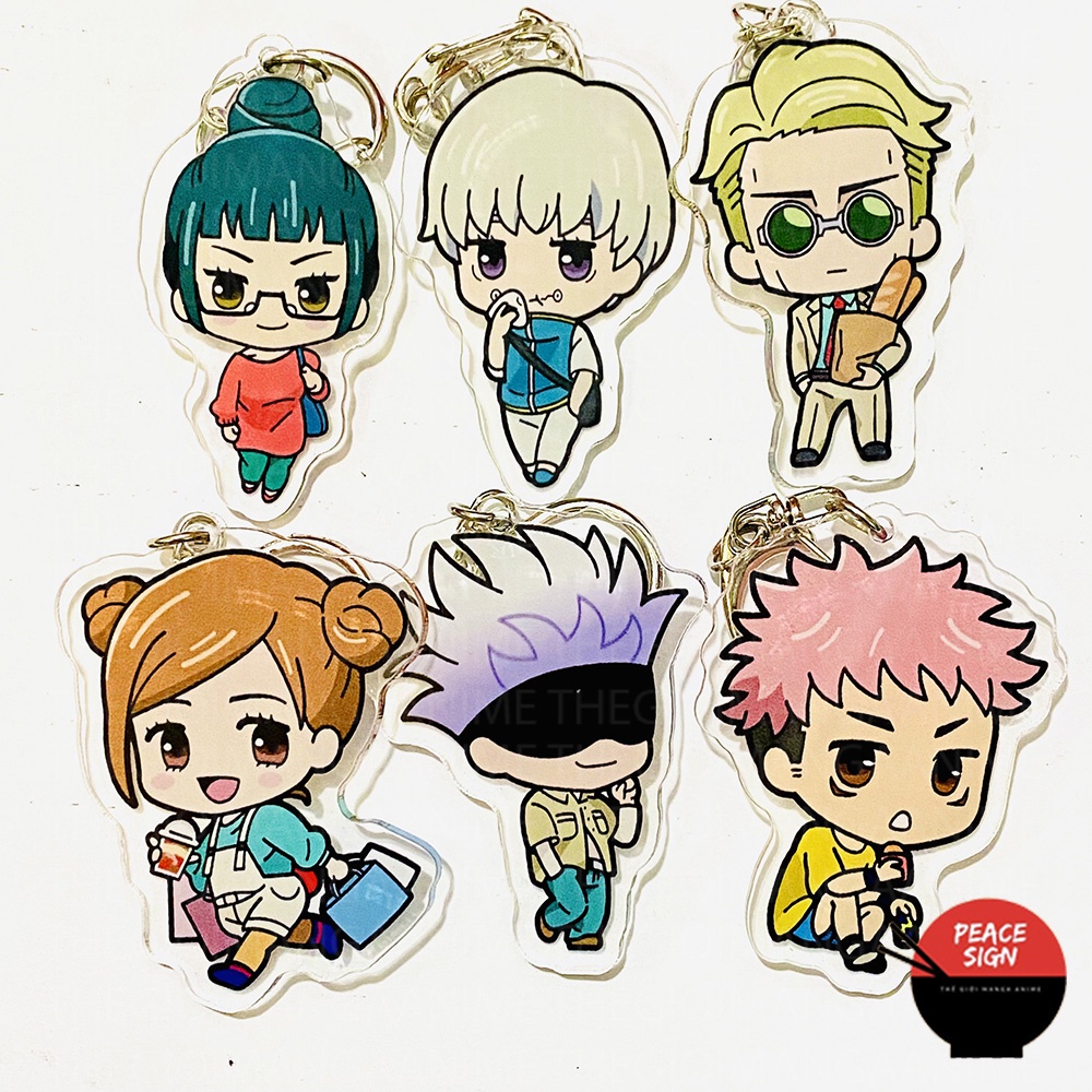 (Mica trong Acrylic) Móc khóa JUJUTSU KAISEN ver DẠO PHỐ Chú Thuật Hồi Chiến anime chibi xinh xắn dễ thương