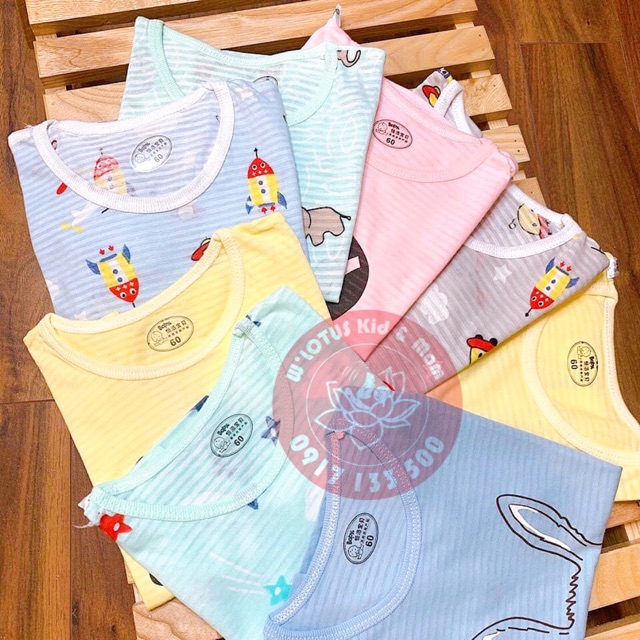 Bộ mát cotton sợi tre loại 1 cho bé trai / bé gái size 10-20ky