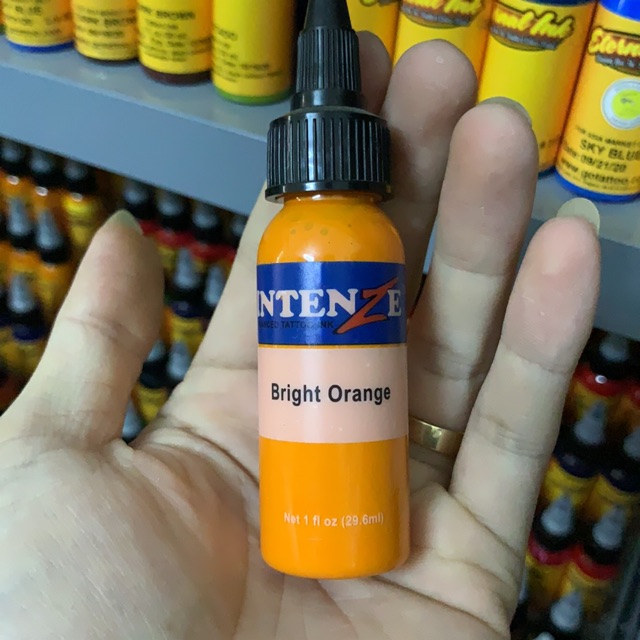 Mực xăm màu cam tươi hàng có sẵn