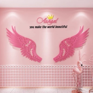 Tranh dán tường mica dán nổi cánh tiên a angel trang trí tiệm nails mi, spa, salon tóc