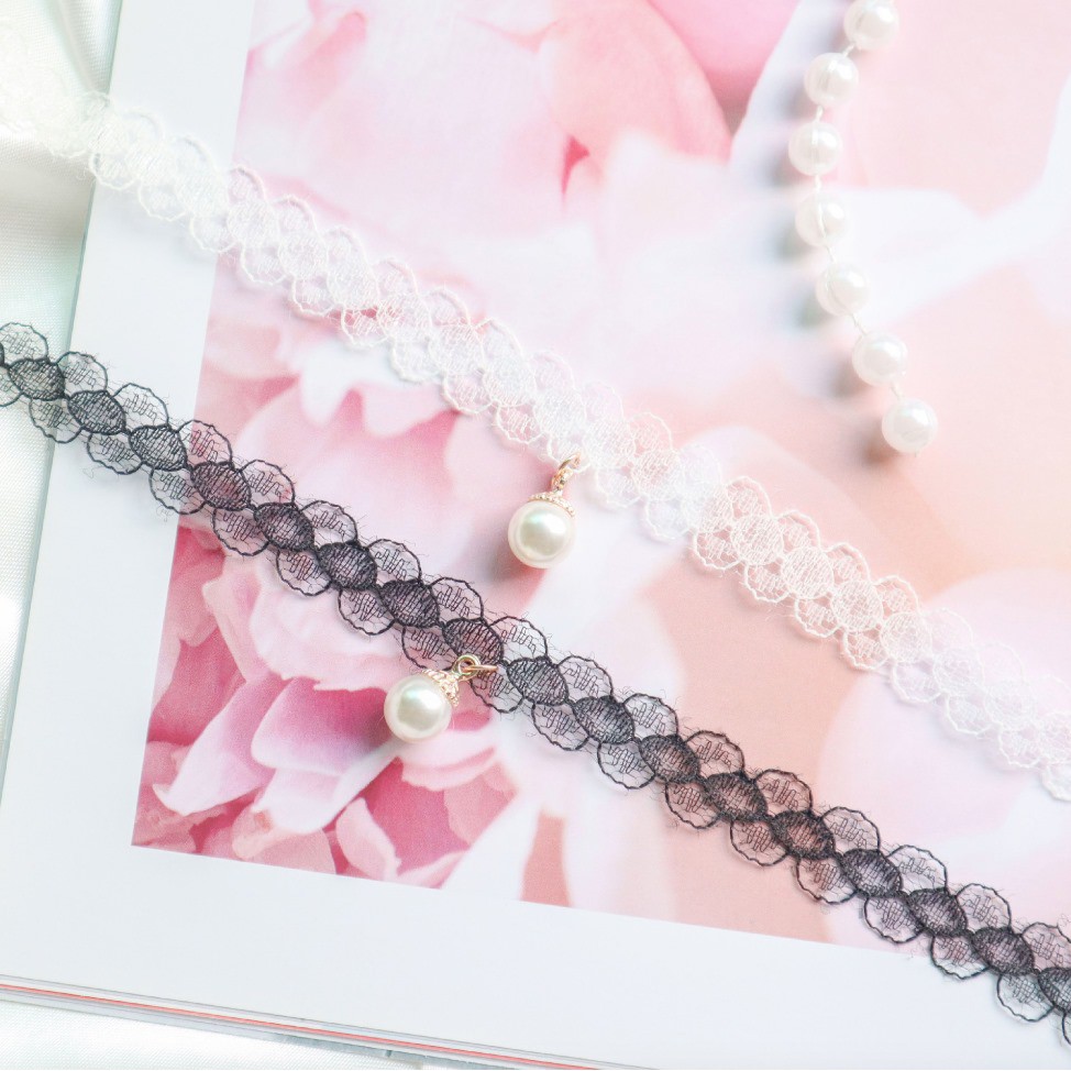 VÒNG CỔ CHOKER REN HẠT CHÂU XINH XẮN