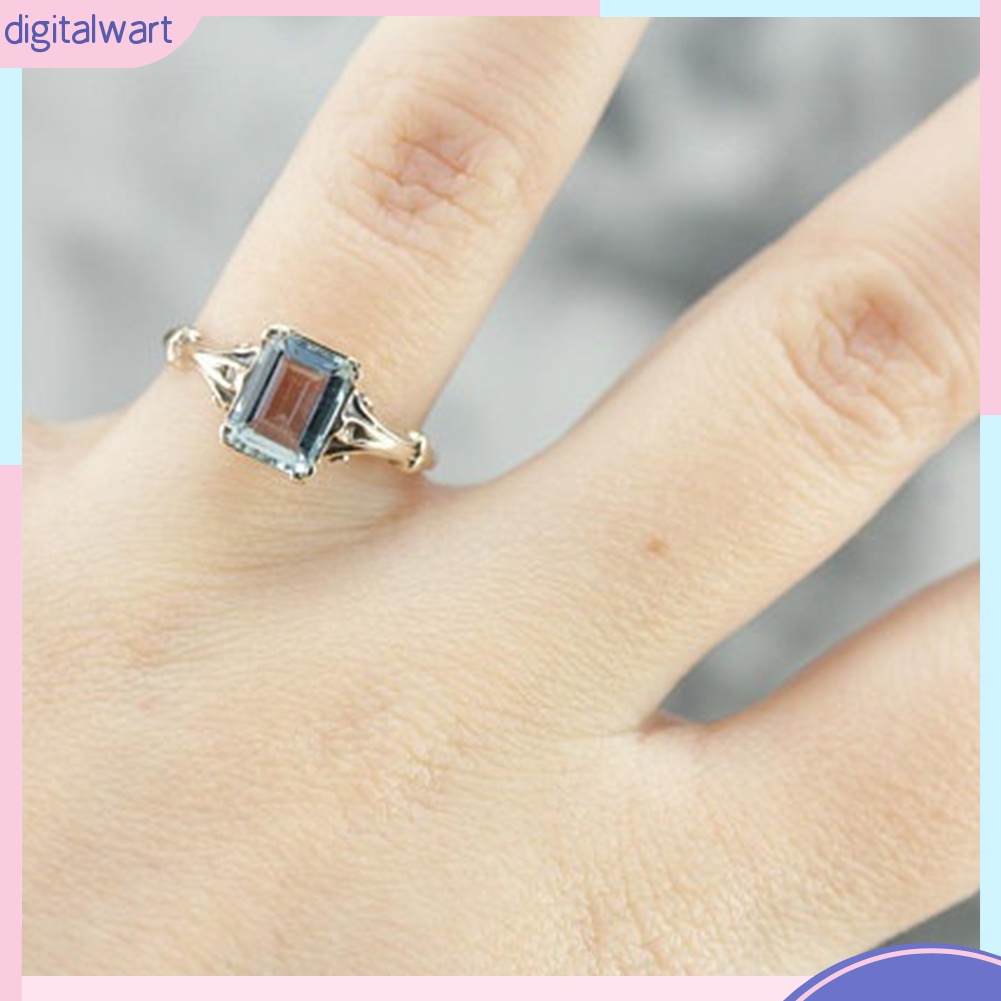 Nhẫn đính đá nhân tạo kiểu dáng sang trọng thanh lịch dành cho nữ