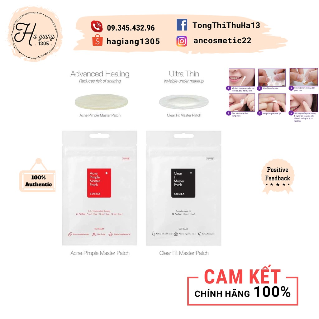 Miếng Dán Mụn Cosrx Acne Pimple Master Patch màu đỏ, Miếng Dán Mụn Cosrx Acne Pimple Master Patch màu đen